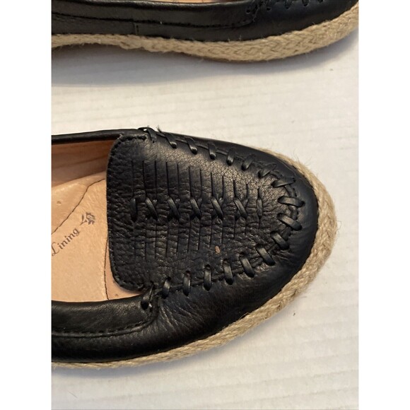 Sofft Women's Malila Espadrille Slip On Flats Size 7.5 Black Leather Shoe Comfy - Picture 4 of 6
